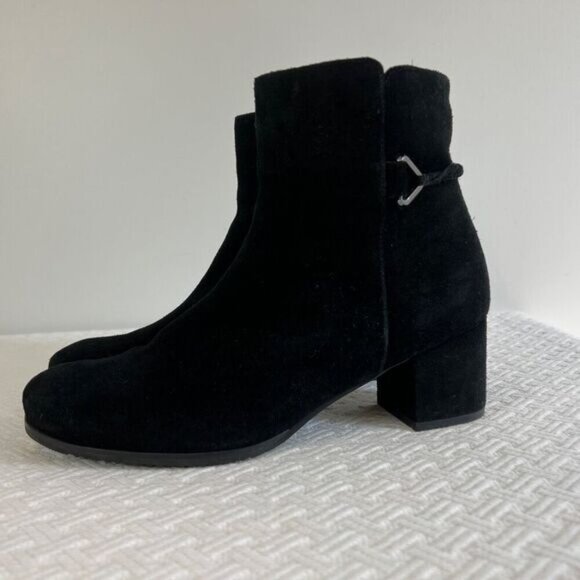 Blondo Women's Size 11W Waterproof Black Suede Ankle Booties Boots - Picture 1 of 15